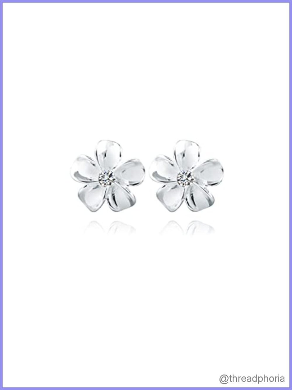 Sterling Silver Plumeria Flower Stud Earrings Women